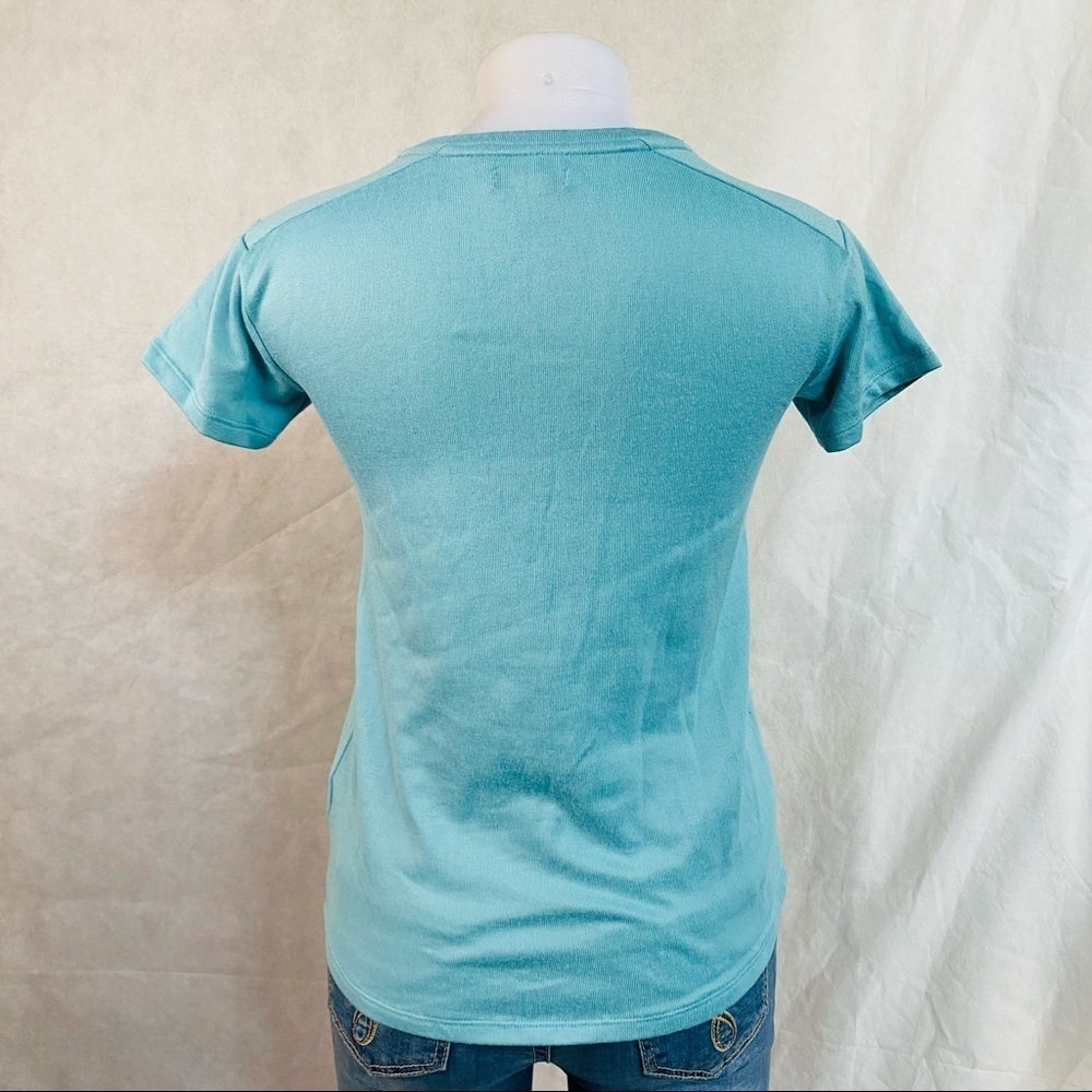 Sonoma V Neck Light Teal Tee - Picture 7 of 9